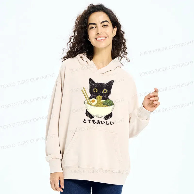 Japanese ramen lover cat sweatshirt