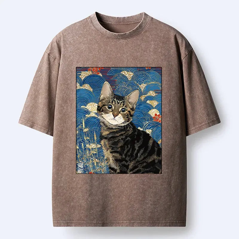 Japanese Vintage Washed T-Shirt for Daily Wear
