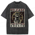 Kyoto-Lion Release The Cat Washed T-Shirt