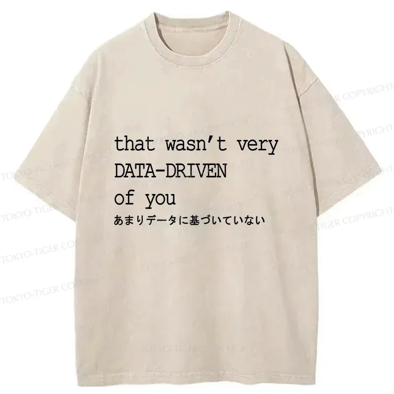Kyoto-Lion Funny Data-driven Washed T-Shirt