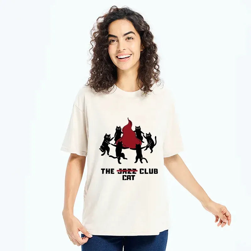 Kyoto-Lion Cat Party Washed T-Shirt