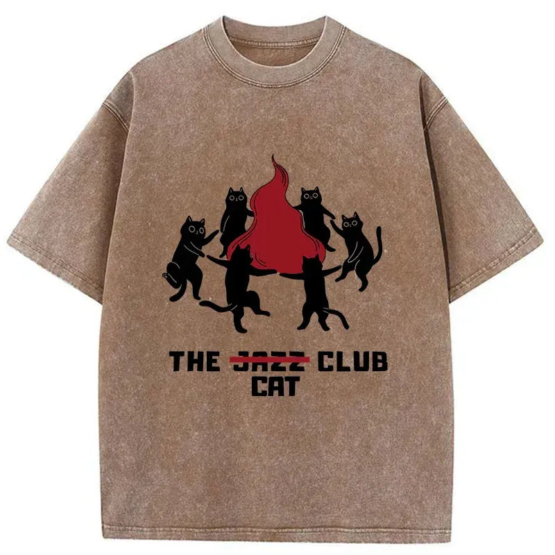Kyoto-Lion Cat Party Washed T-Shirt