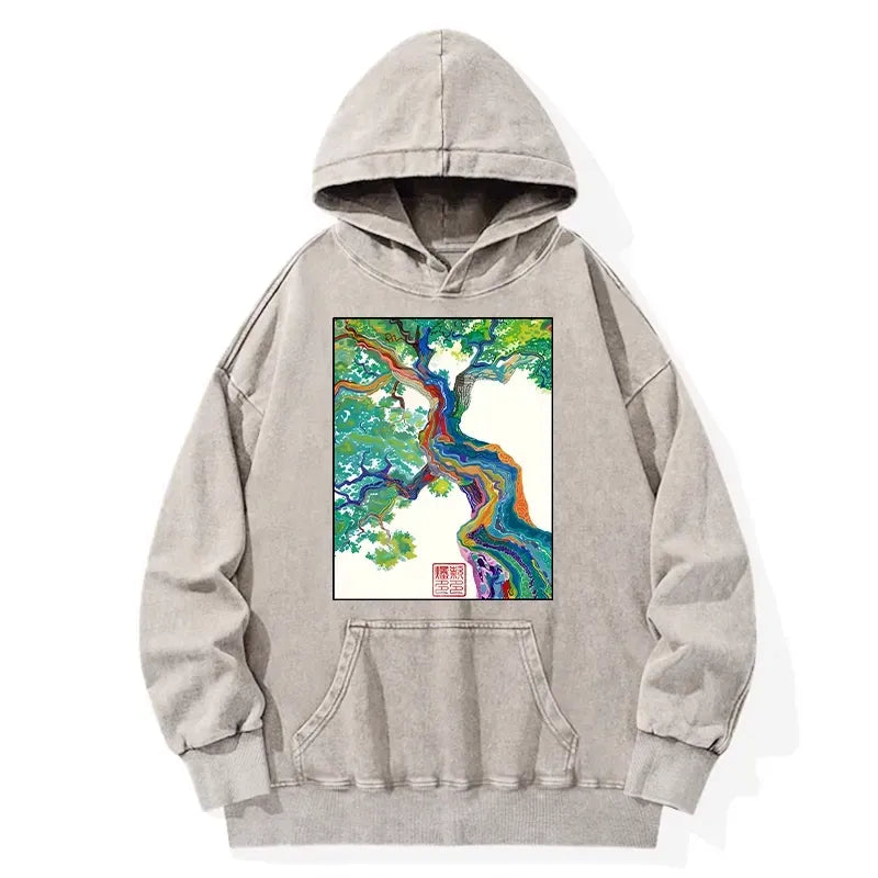 Kyoto-Lion Colorful Magic Tree Washed Hoodie