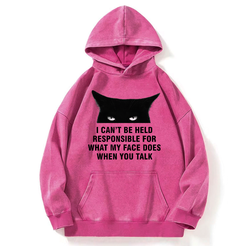 Washed Cat Hoodie for Spring