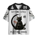 Kyoto-Lion Sitting still plotting chaos Calming Zen Cat Mesh Jersey