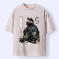 Kyoto-Lion Samurai Cat Makes Matcha Tea Art Washed T-Shirt