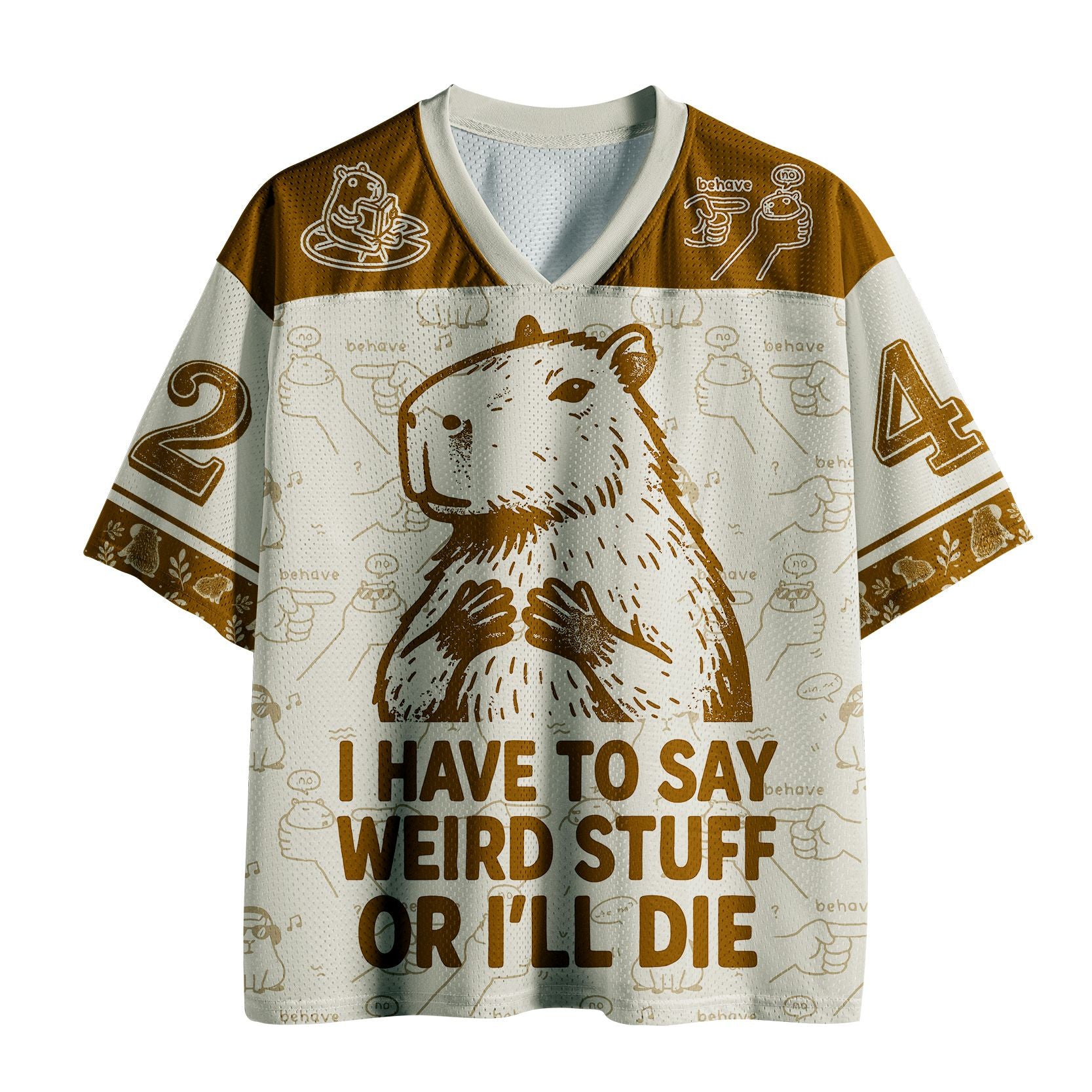 Funny Capybara Mesh Jersey for Daily Wear