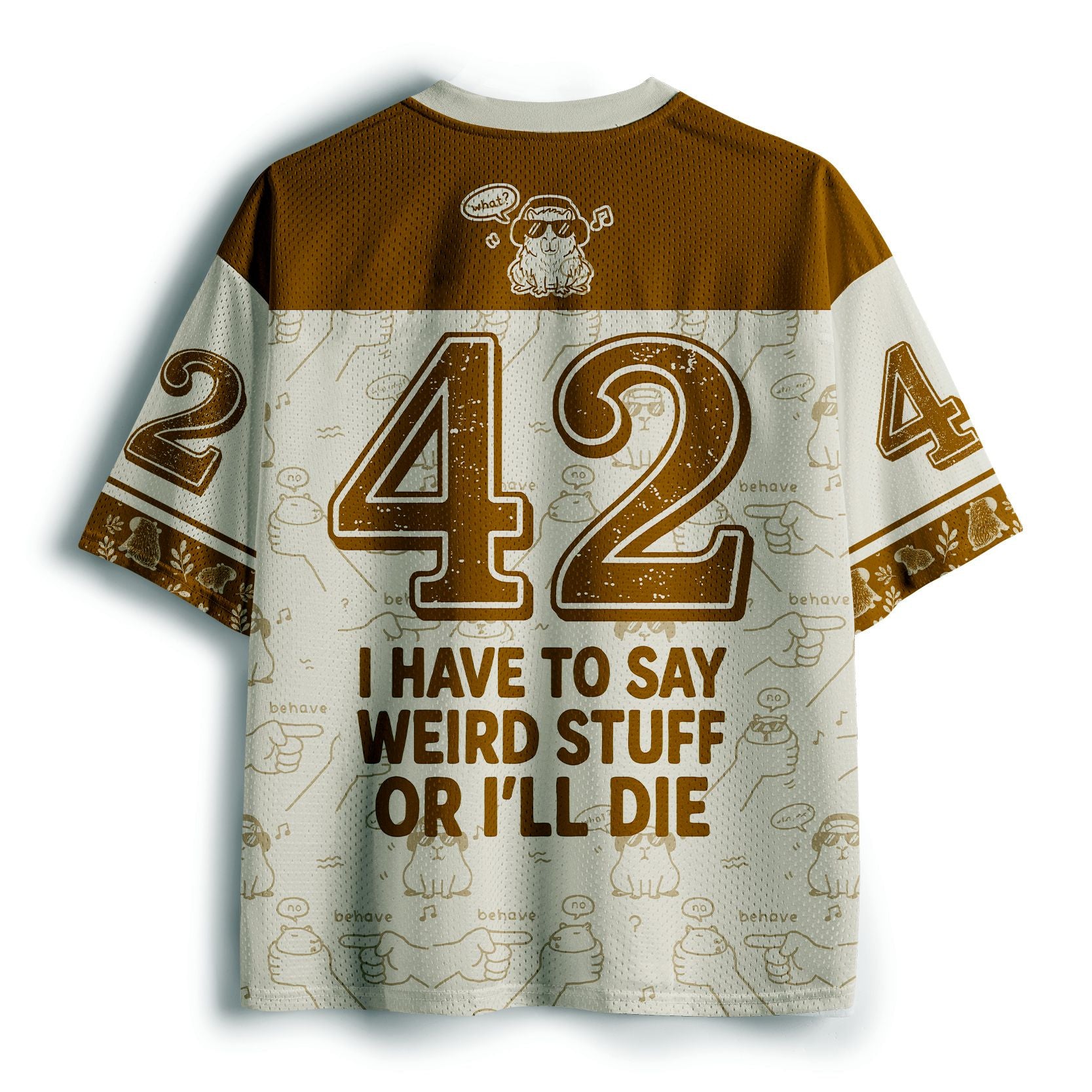 Funny Capybara Mesh Jersey for Daily Wear