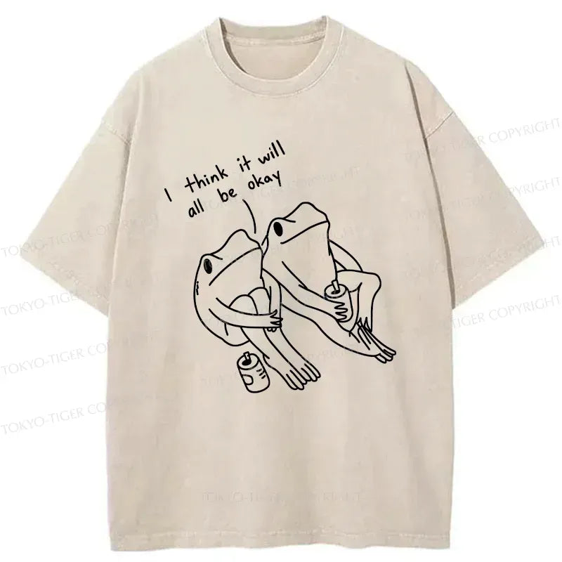 Kyoto-Lion Frogs Talk About The Future Washed T-Shirt
