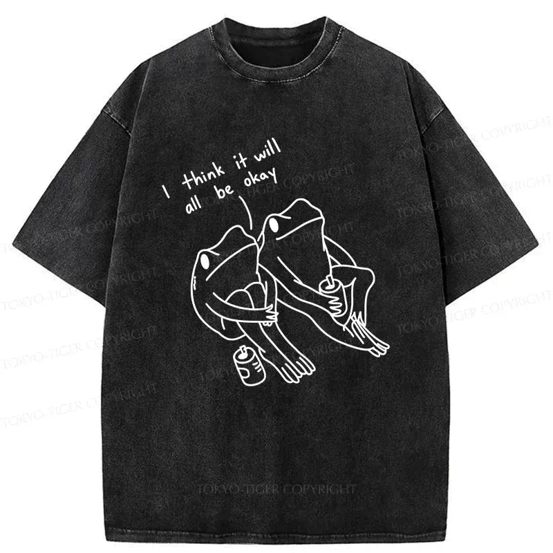 Kyoto Lion Washed T-Shirt for Summer