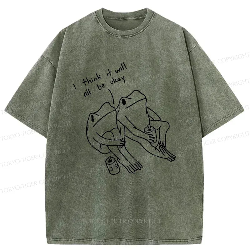 Kyoto-Lion Frogs Talk About The Future Washed T-Shirt