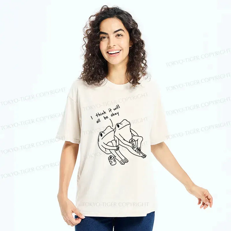 Kyoto-Lion Frogs Talk About The Future Washed T-Shirt