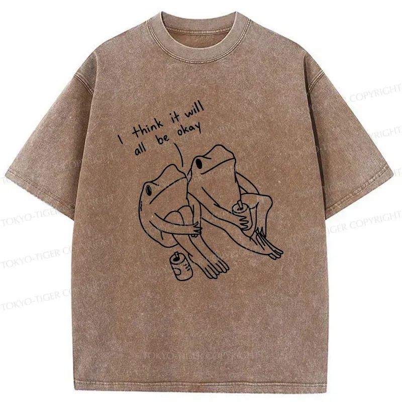 Kyoto Lion Washed T-Shirt for Summer