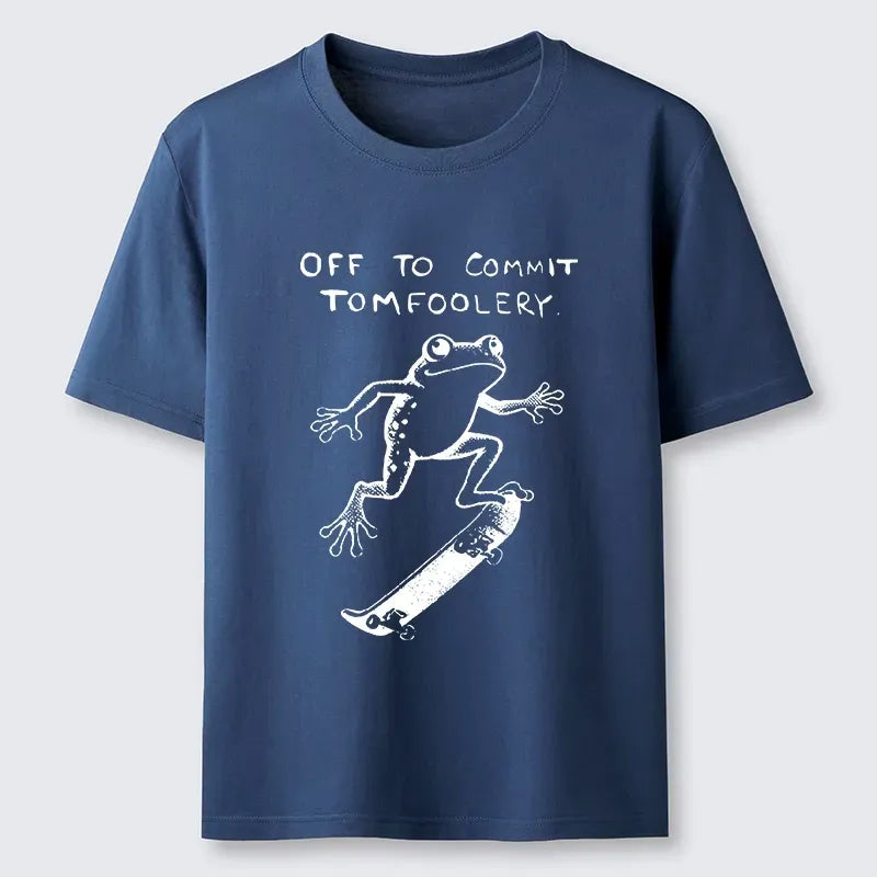 Playful Frog Tee for Summer Vacation