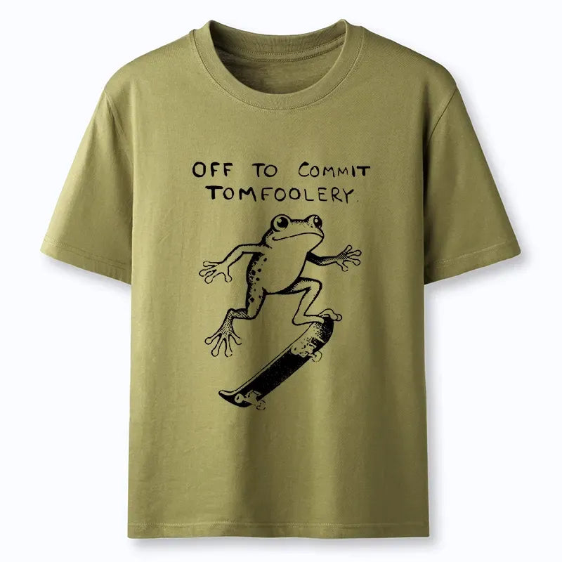 Playful Frog Tee for Summer Vacation