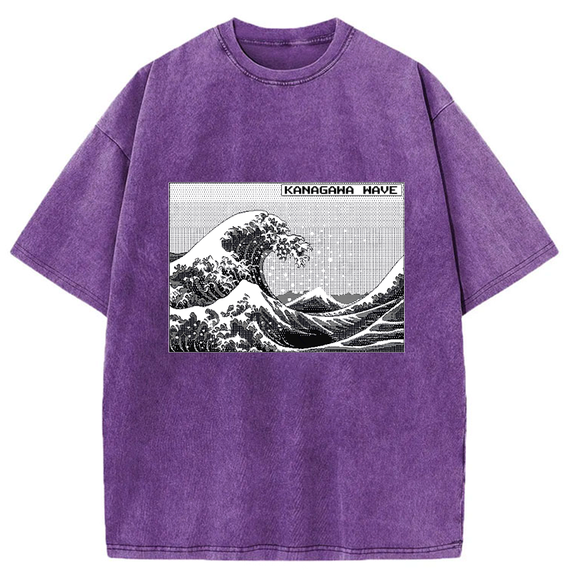Kyoto Lion Kanagawa Wave Washed T-Shirt