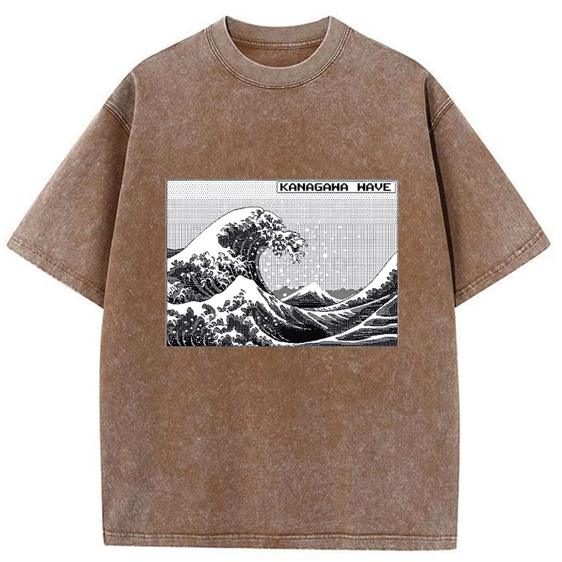 Kyoto-Lion Kanagawa Wave Washed T-Shirt