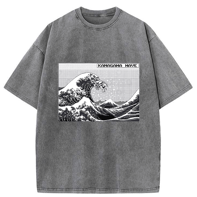 Kyoto Lion Kanagawa Wave Washed T-Shirt