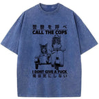 funny cat motorcycle t-shirt for men