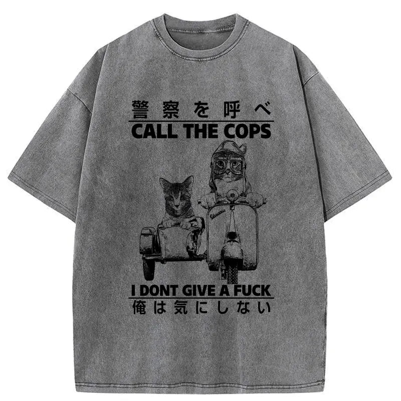 funny cat motorcycle t-shirt for men