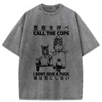 funny cat motorcycle t-shirt for men