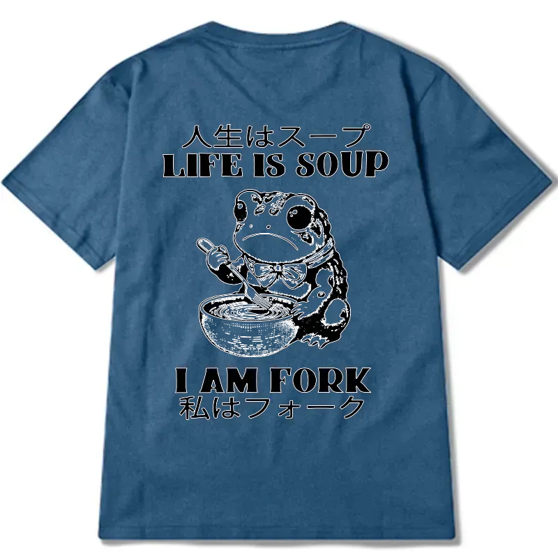 Kyoto-Lion Life Is Soup I Am Fork Back Classic T-Shirt