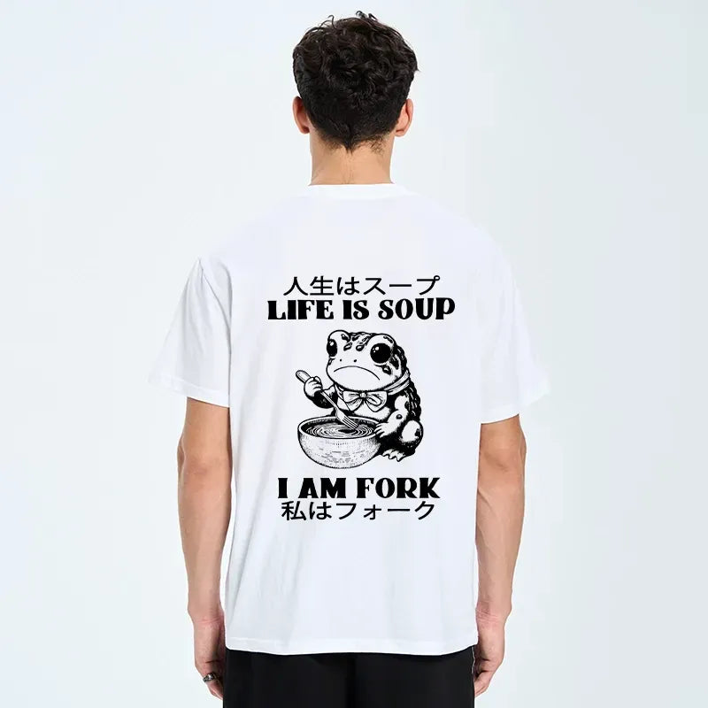 Kyoto-Lion Life Is Soup I Am Fork Back Classic T-Shirt