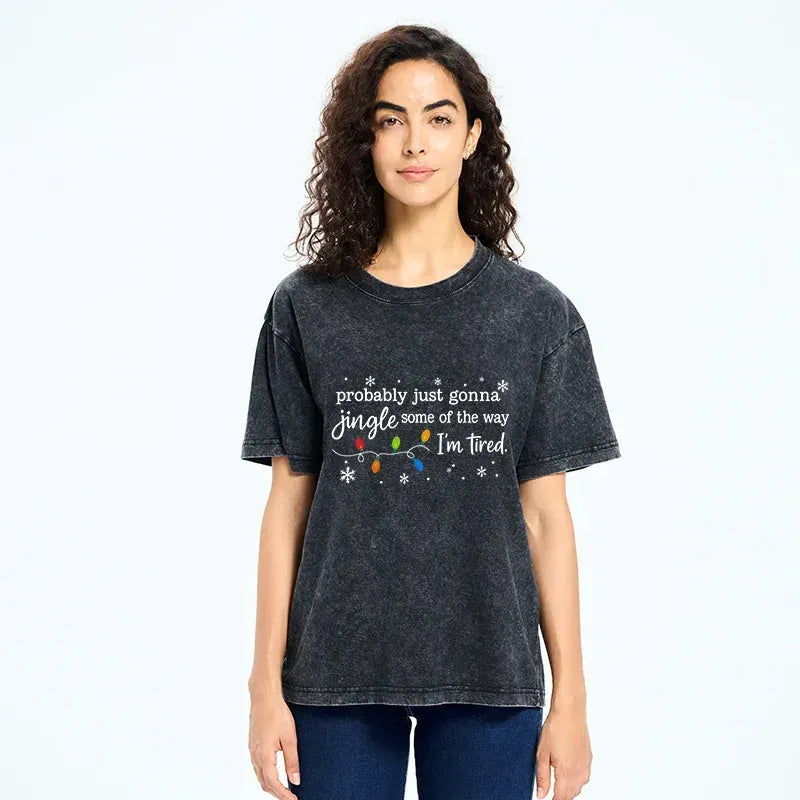Kyoto-Lion Christmas Jingle Song Funny Washed T-Shirt