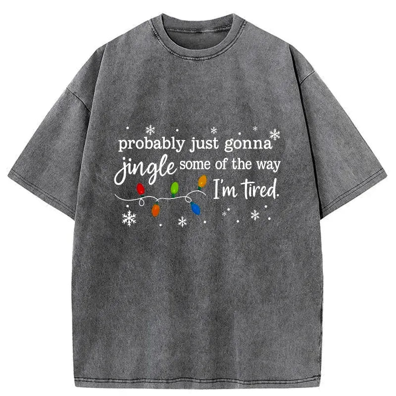 Kyoto-Lion Christmas Jingle Song Funny Washed T-Shirt