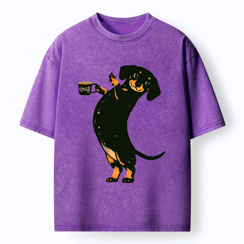 Japanese vintage coffee dog t-shirt