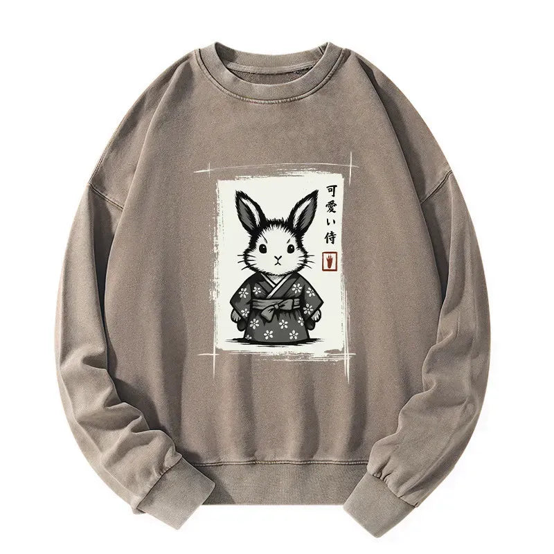 Unisex Washed Japanese Streetwear Sweatshirt