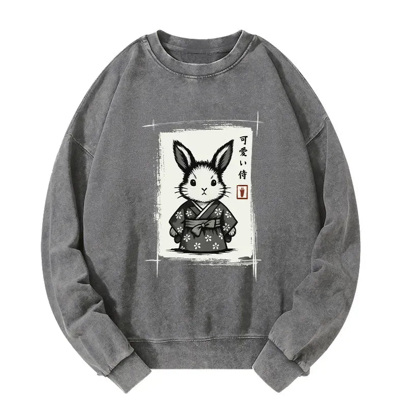 Japanese Woodblock Print Bunny Sweatshirt