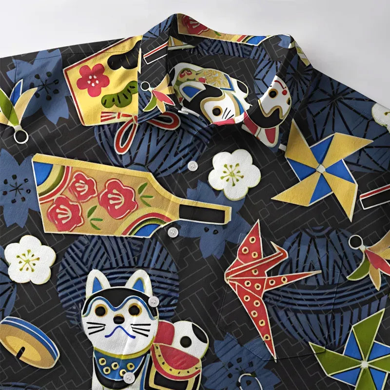 Kyoto-Lion Japanese Classic Elements Button-up Shirt