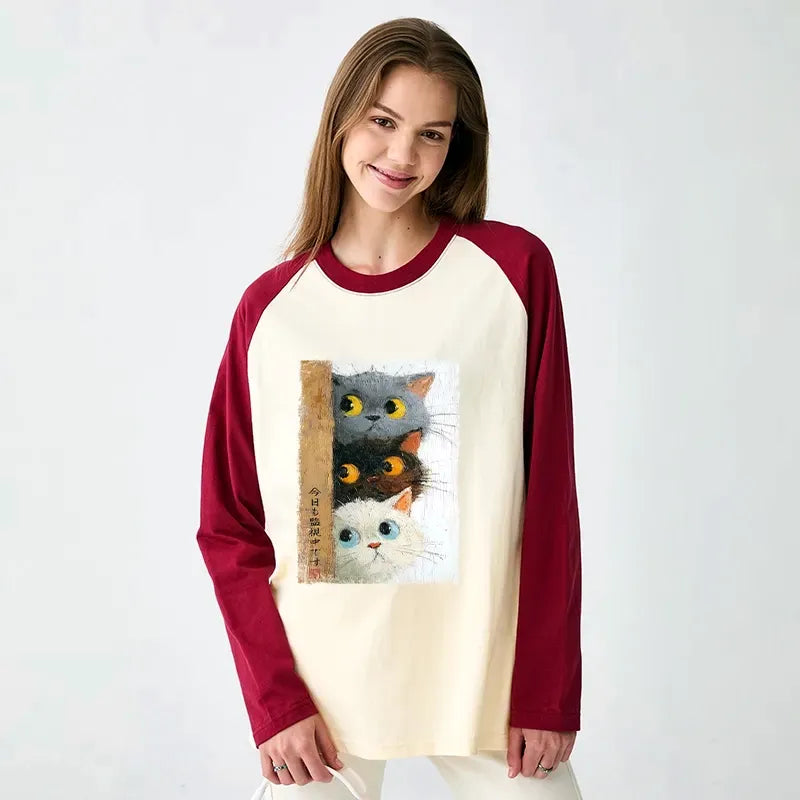 Japanese Cat T-Shirt Gift for Her