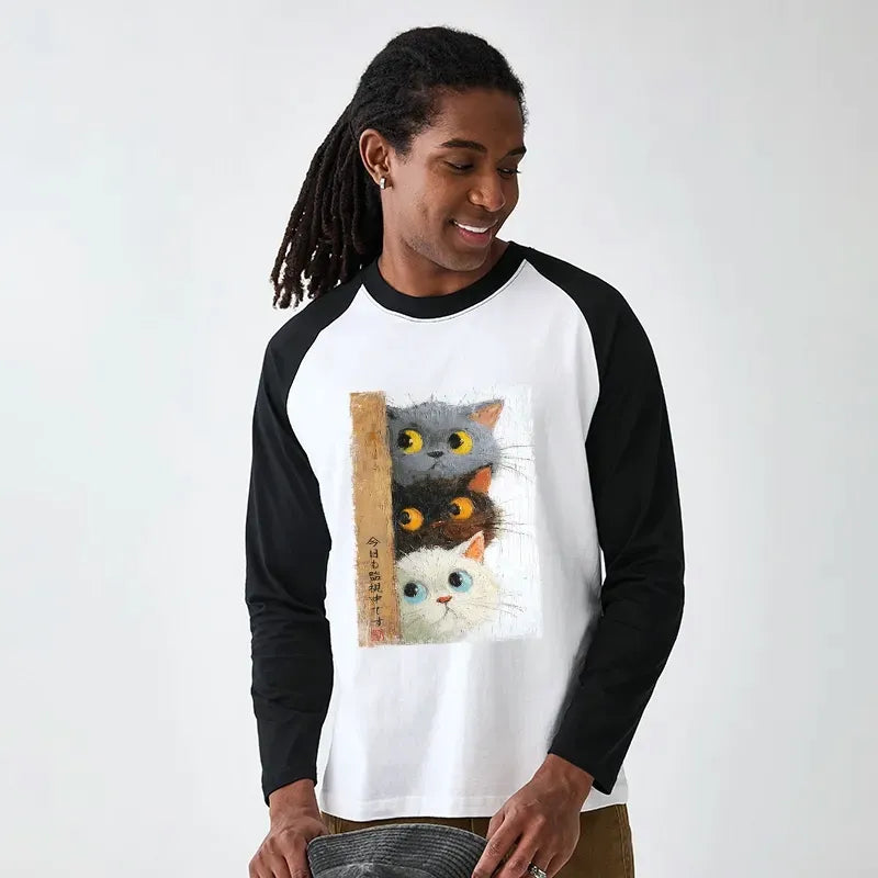 Trendy Unisex Cotton Long Sleeve Top
