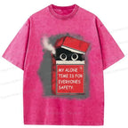 washed unisex cat t-shirt free shipping