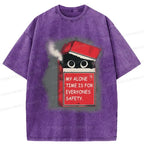 washed unisex cat t-shirt free shipping