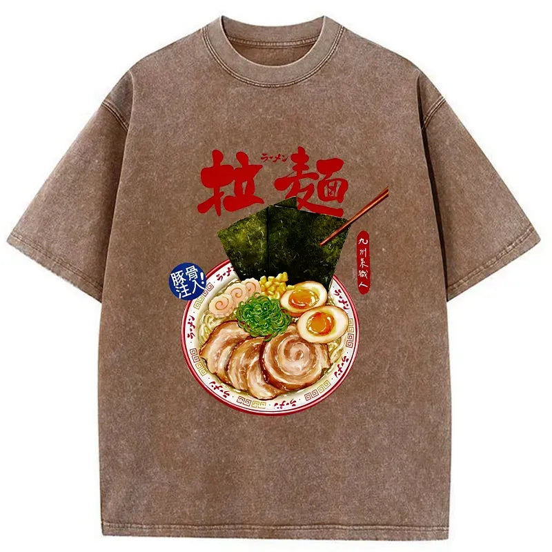 Japanese Kyoto Lion washed t-shirt free shipping