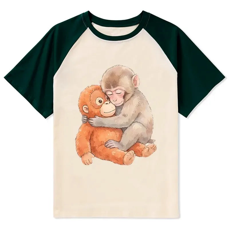 kyoto lion poor punch raglan t-shirt for daily wear