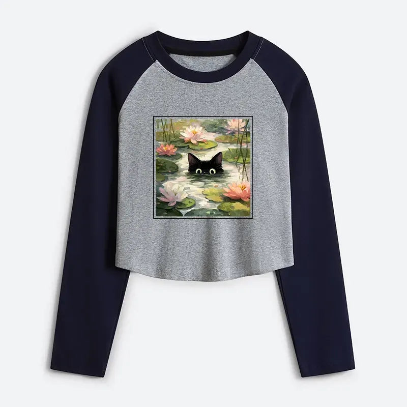 Vintage Lotus Flower Women's T-Shirt for Daily Wear