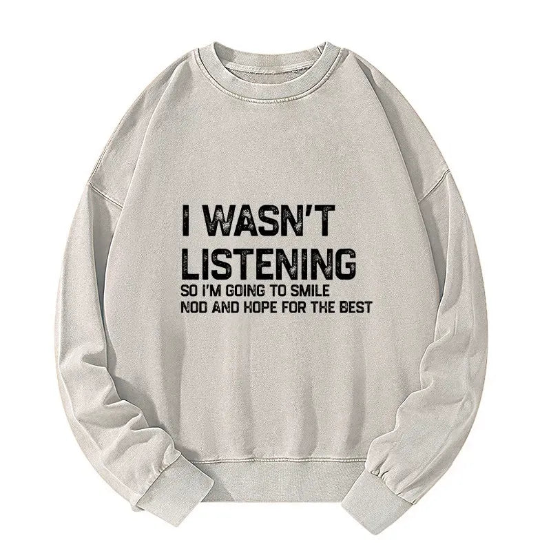 Japanese style washed sweatshirt for everyday