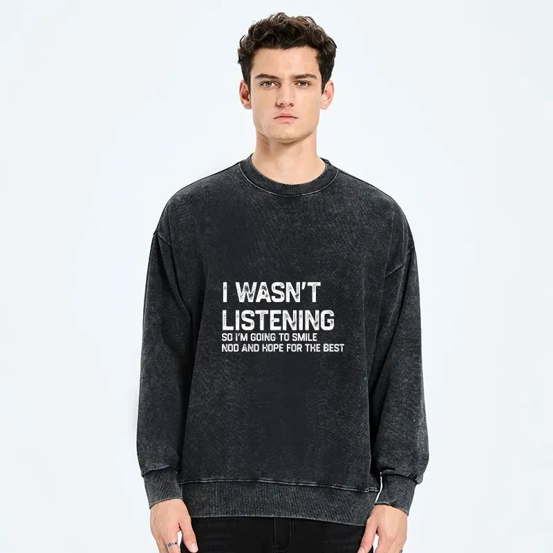 Japanese style washed sweatshirt for everyday