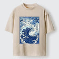 Washed Sakura Print Tee for Streetwear