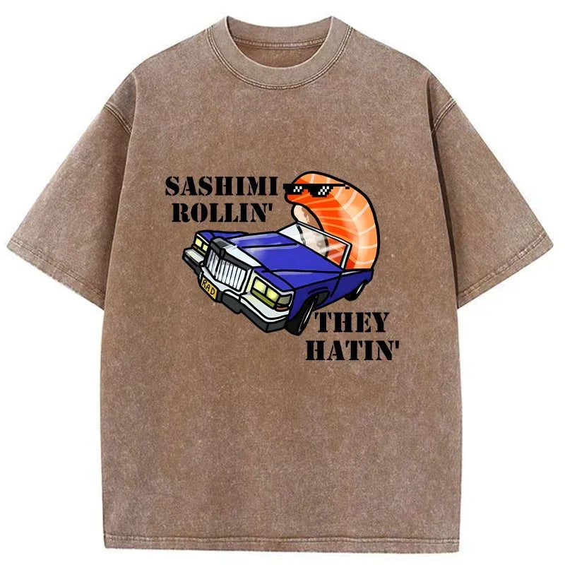 Washed Sushi T-Shirt for Summer