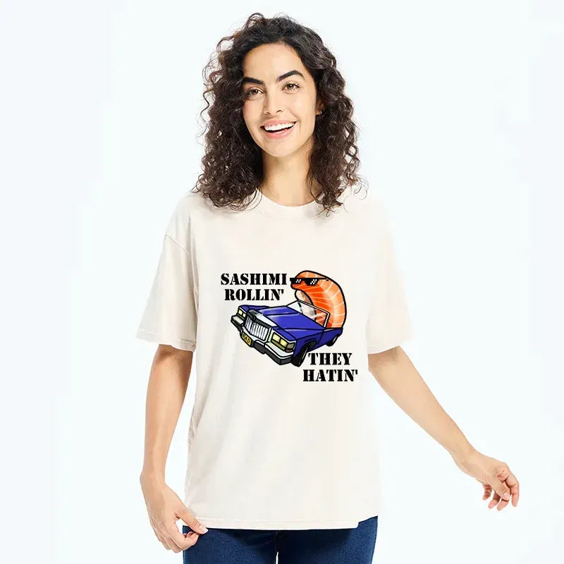Washed Sushi T-Shirt for Summer