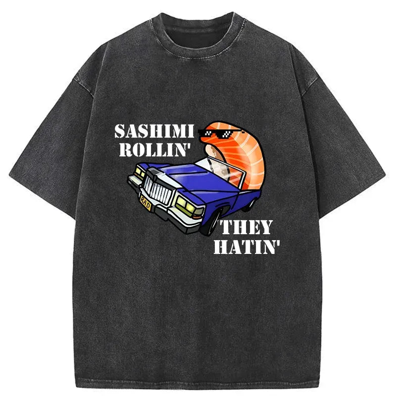 Washed Sushi T-Shirt for Summer