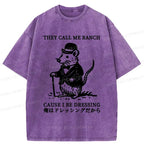 Kyoto-Lion Elegant Mouse Washed T-Shirt