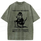 Japanese Ukiyo-e Washed T-Shirt for Daily Wear