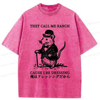 Japanese Ukiyo-e Washed T-Shirt for Daily Wear