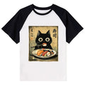Vintage Japanese Sushi Cat Raglan T-shirt